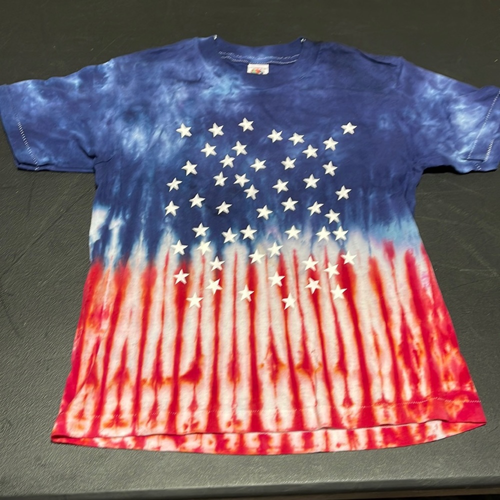 KIDS Handmade TIEDYED FLAG TEE SHIRT USA!🇺🇸